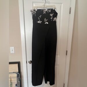 White House Black Market Black and White Jumpsuit